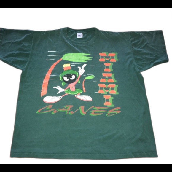 Miami Hurricanes Marvin Martian Vintage 90s Single Stitch T Shirt XL - Picture 8 of 11